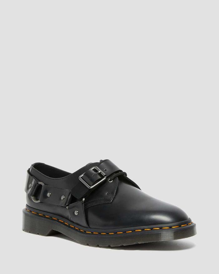 Dr Martens Oxfords Herre Svart Henree Polished Smooth Læder Buckle 6502XNZAM